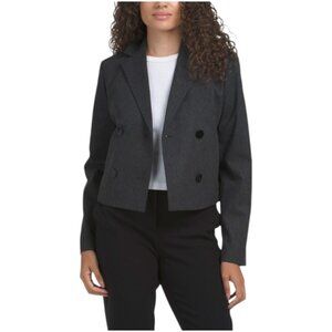 THEORY Wool Blend Short Double Breasted Jacket